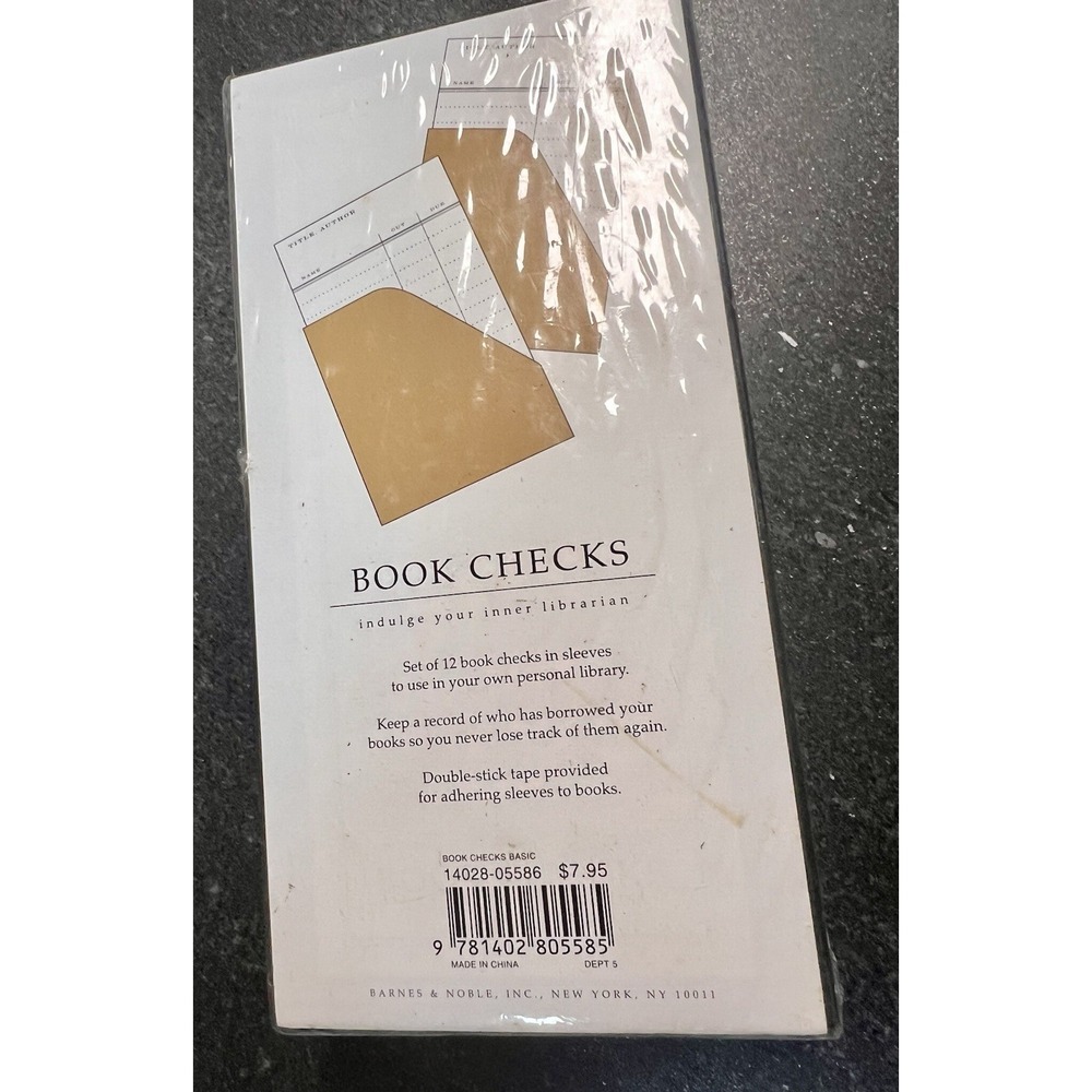 New In Box Barnes & Noble Set Of 12 Book Checks In Sleeves For Personal Library - Picture 3 of 4